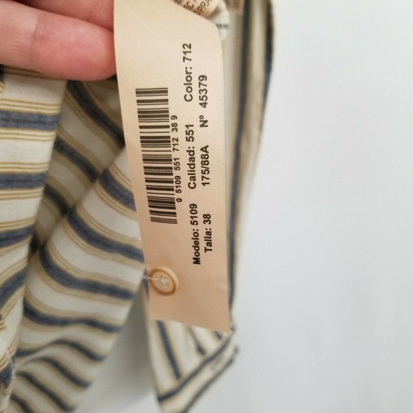 Mossimo Dutti Blue Tan Striped Button Down Shirt - Picture 6 of 6